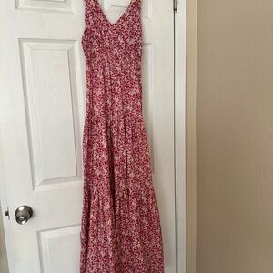 Pink and White Floral Maxi Dress